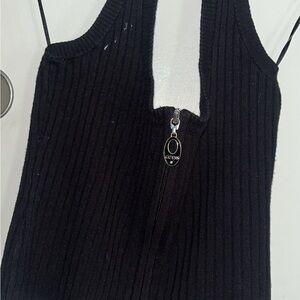 Guess Black Ribbed Cut Out Tank Top